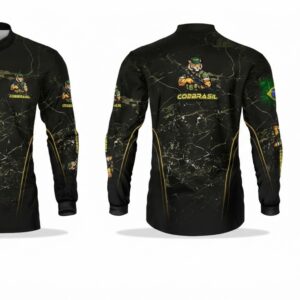 Camisa de Pesca CO2Brasil - Preta Modelo Novo