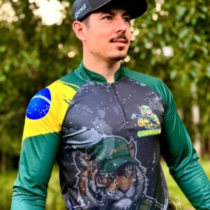 Camisa de Pesca CO2Brasil - Cinza e Verde